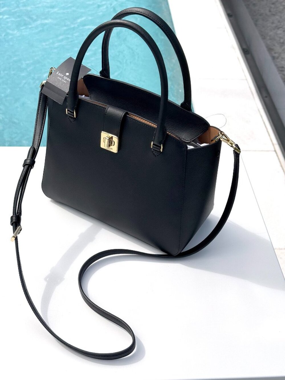 Kate Spade Medium Phoebe Satchel Black Refined Grain Leather Handbag NWT LOVE!